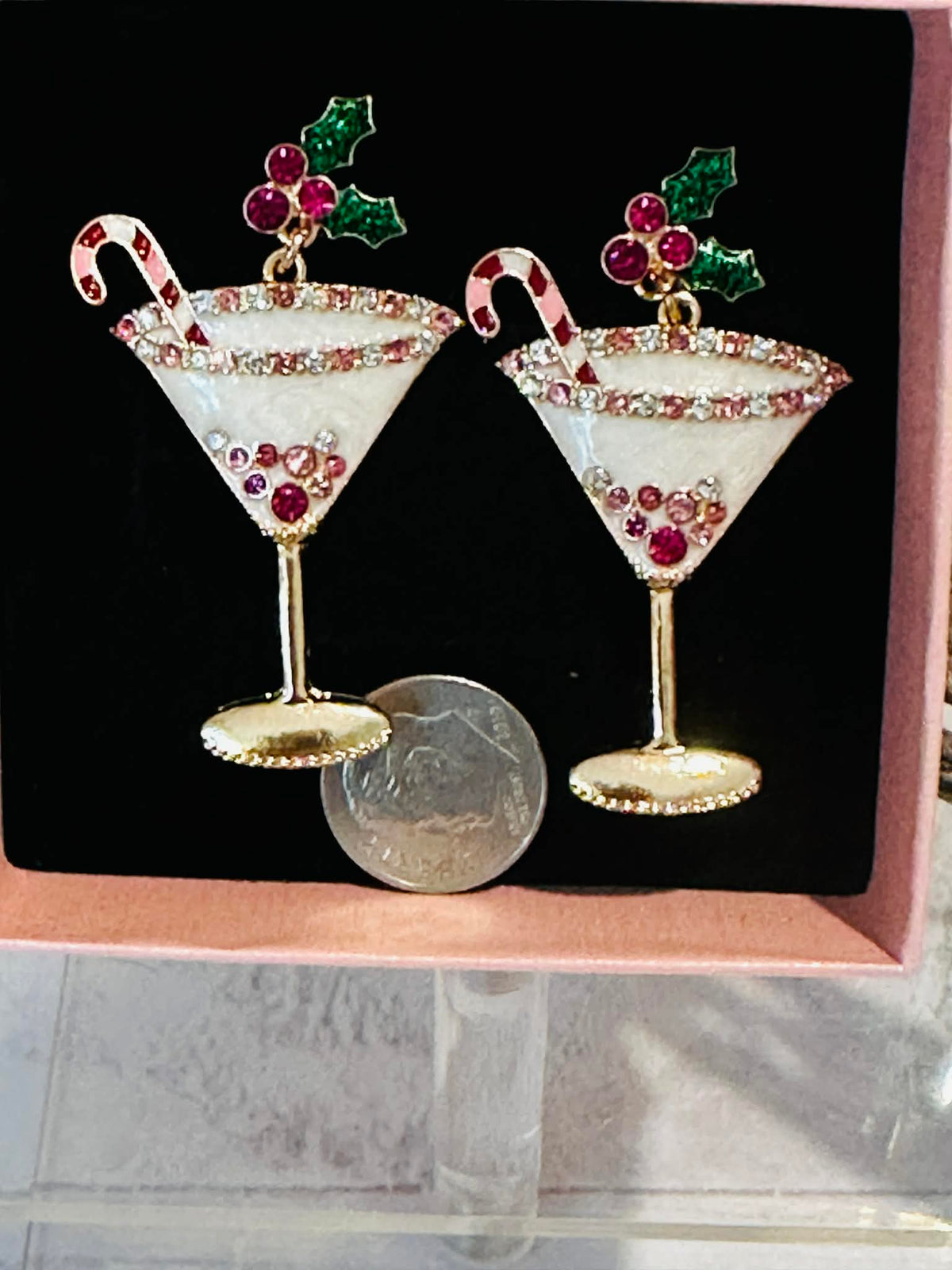 Candy Cane Cocktail Earrings
