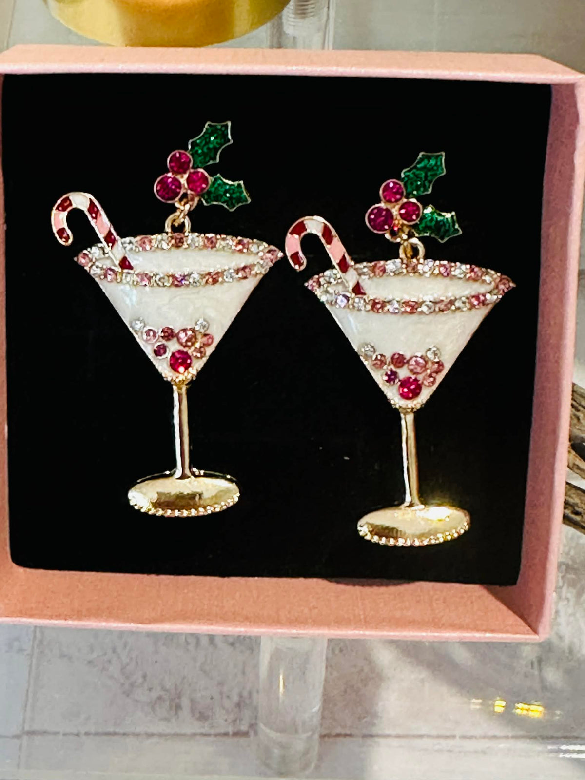 Candy Cane Cocktail Earrings