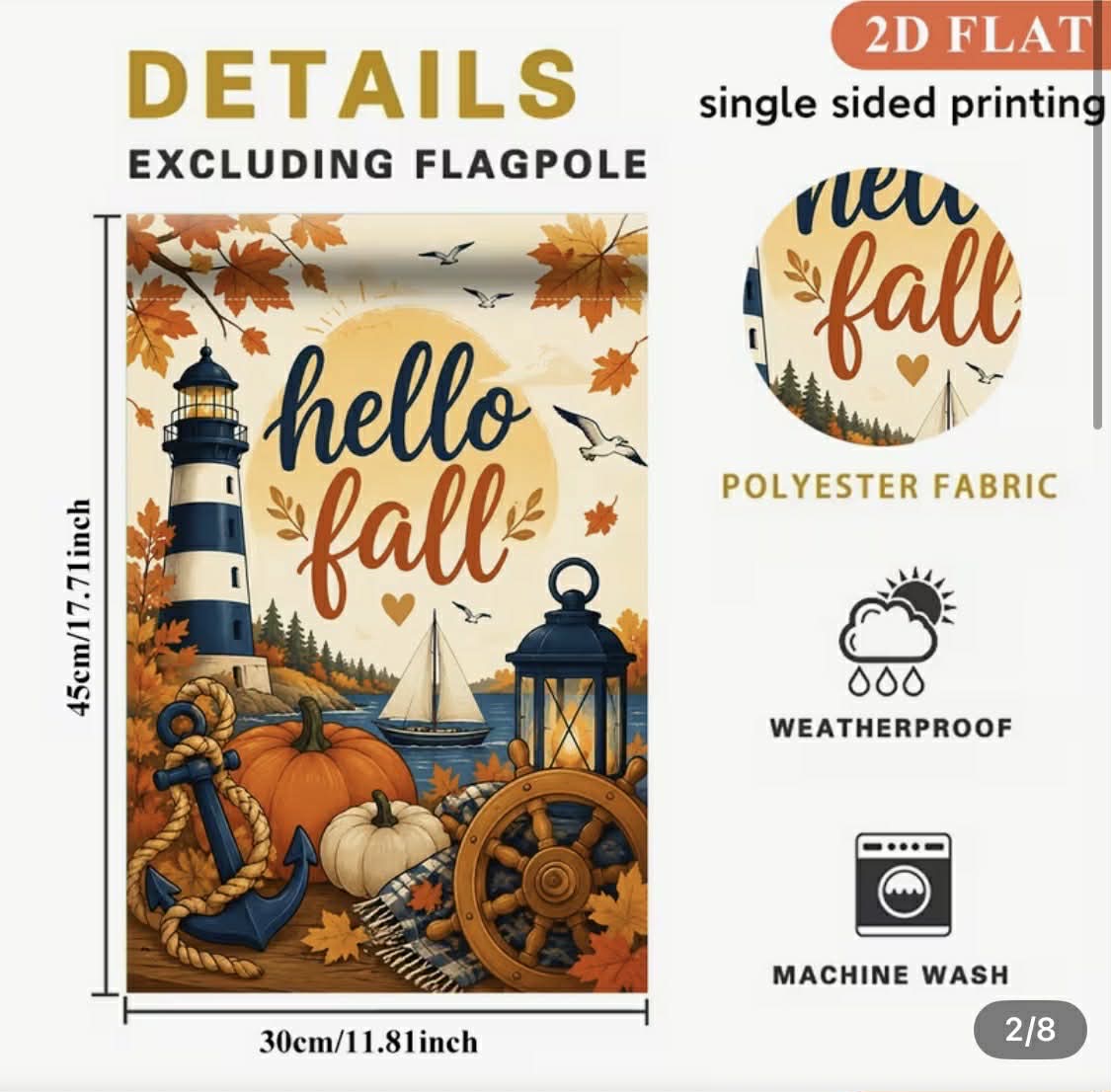 Happy Fall Coastal Garden Flag