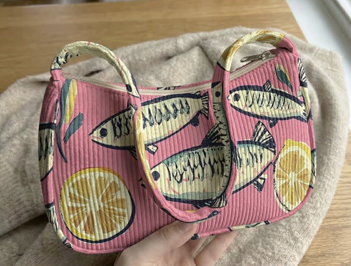 Mini Corduroy Fish Bag