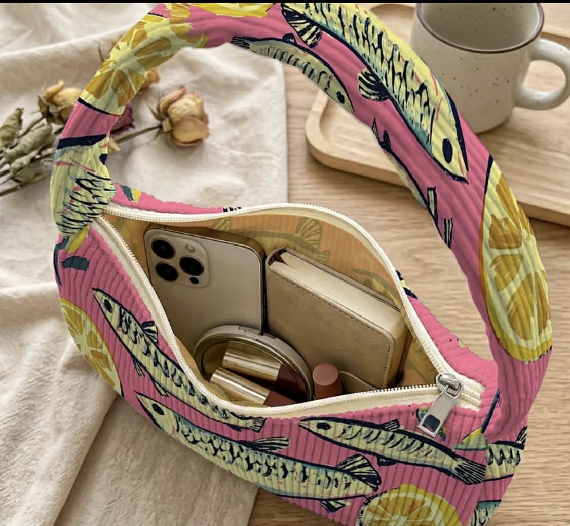 Mini Corduroy Fish Bag