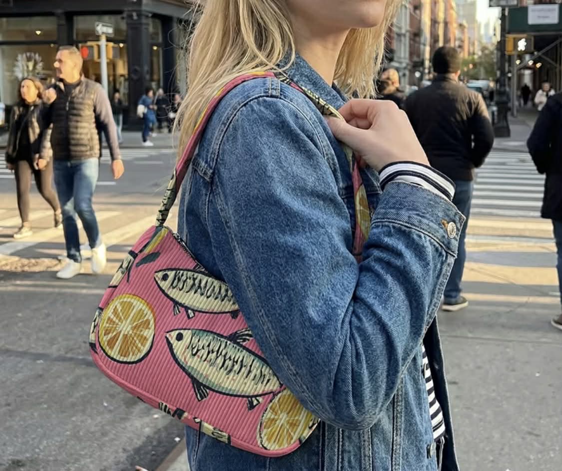 Mini Corduroy Fish Bag