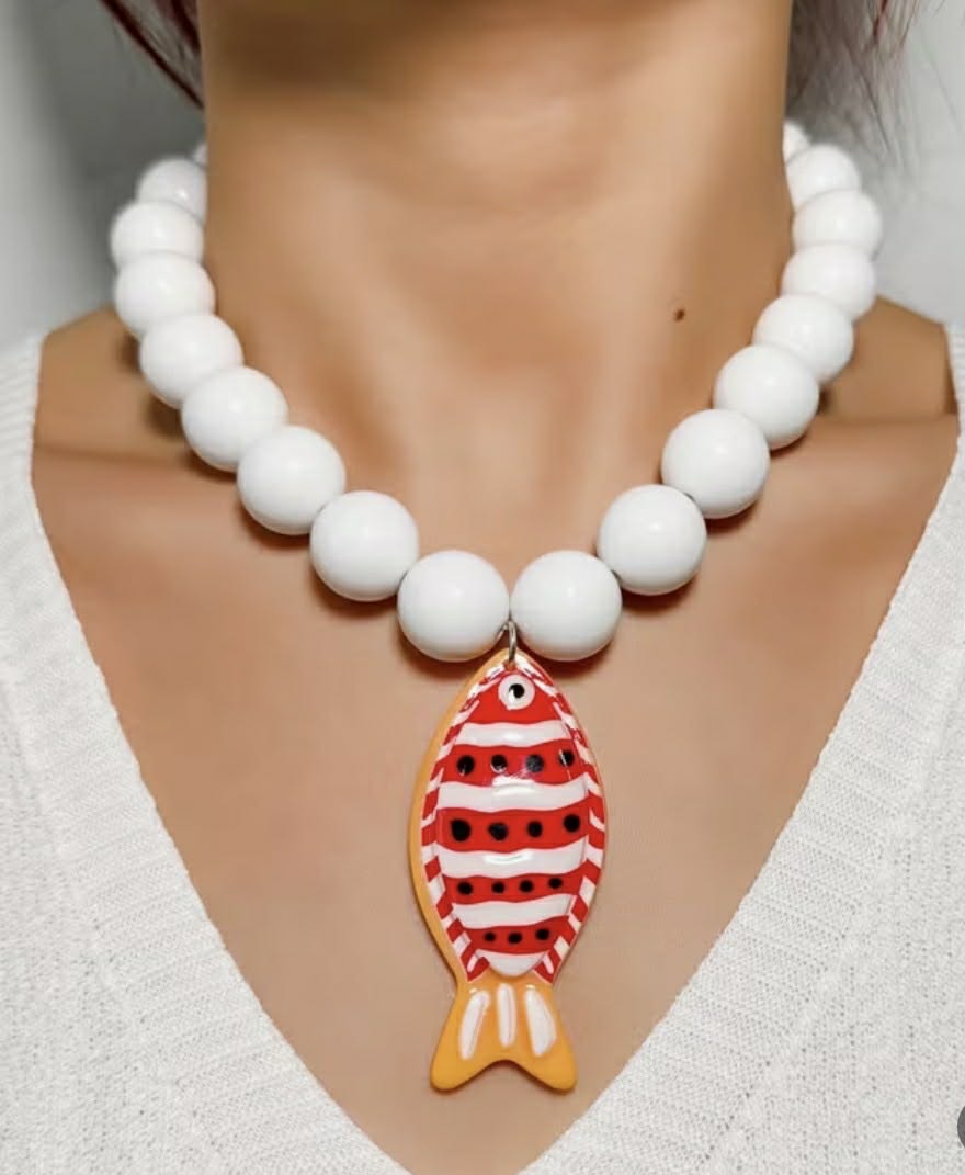 Bubble Beaded Fish Necklace
