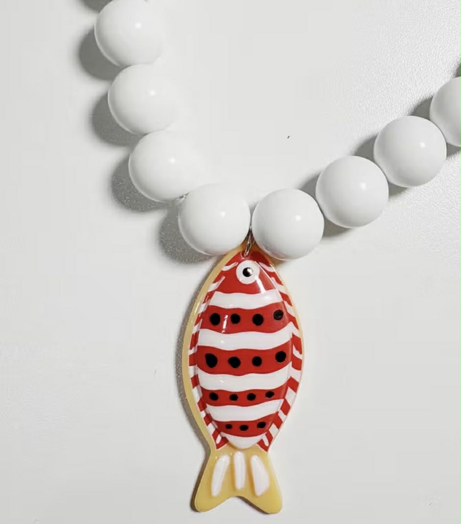 Bubble Beaded Fish Necklace