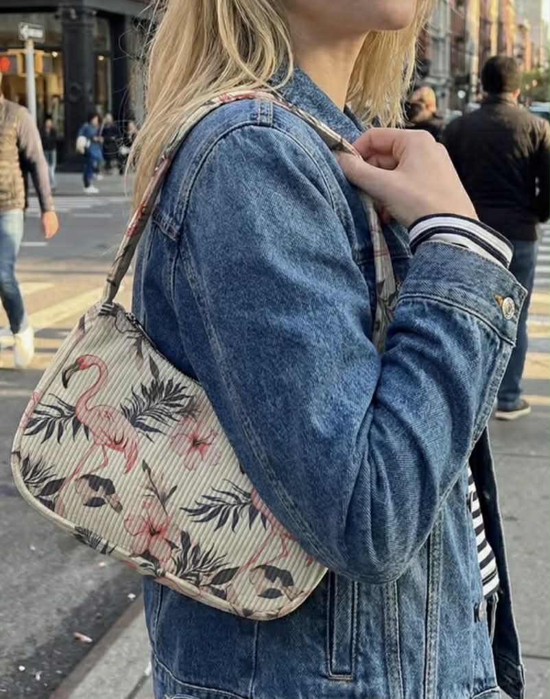 Mini Corduroy Flamingo Bag