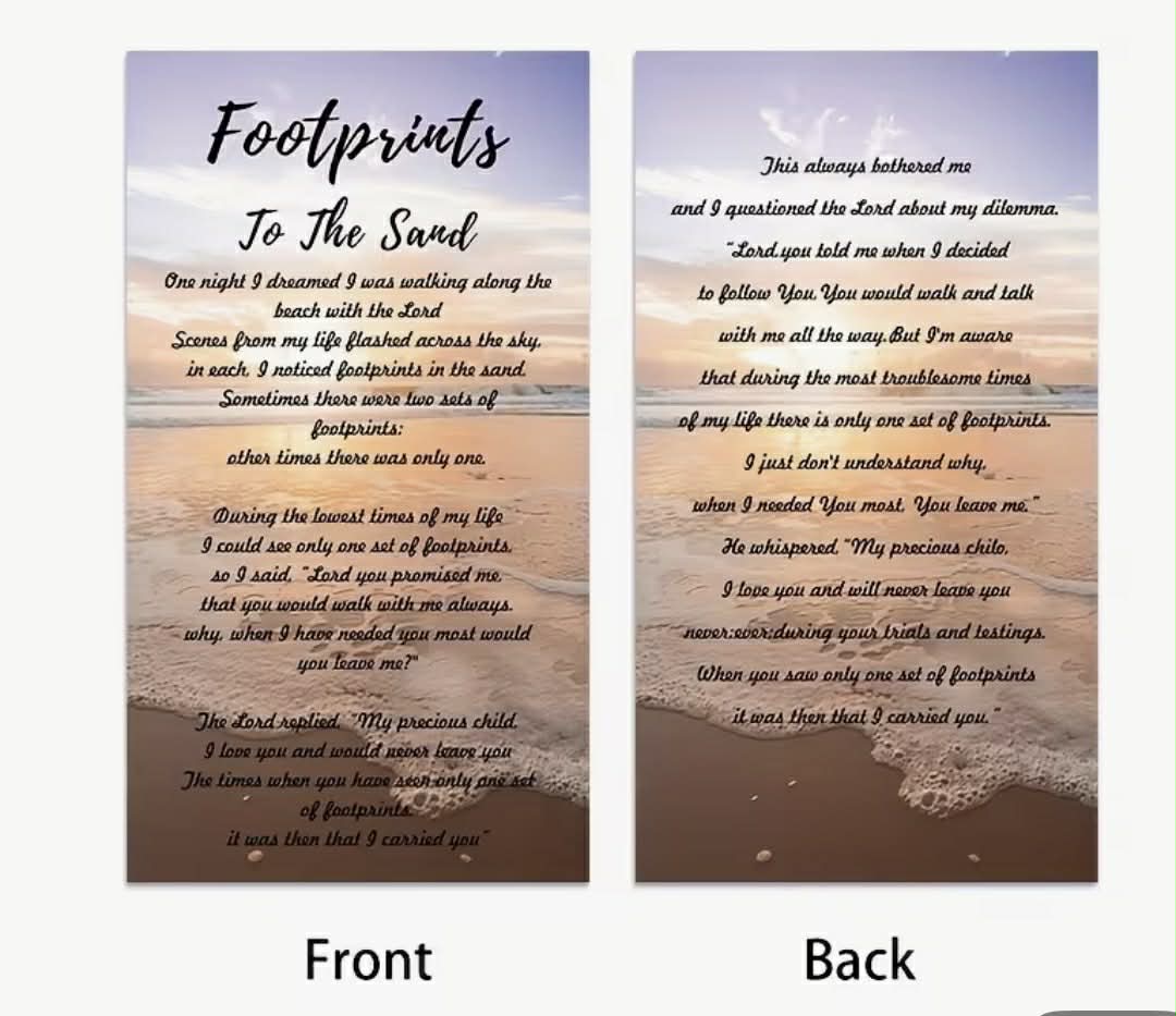Footprints in the Sand Wallet Cards