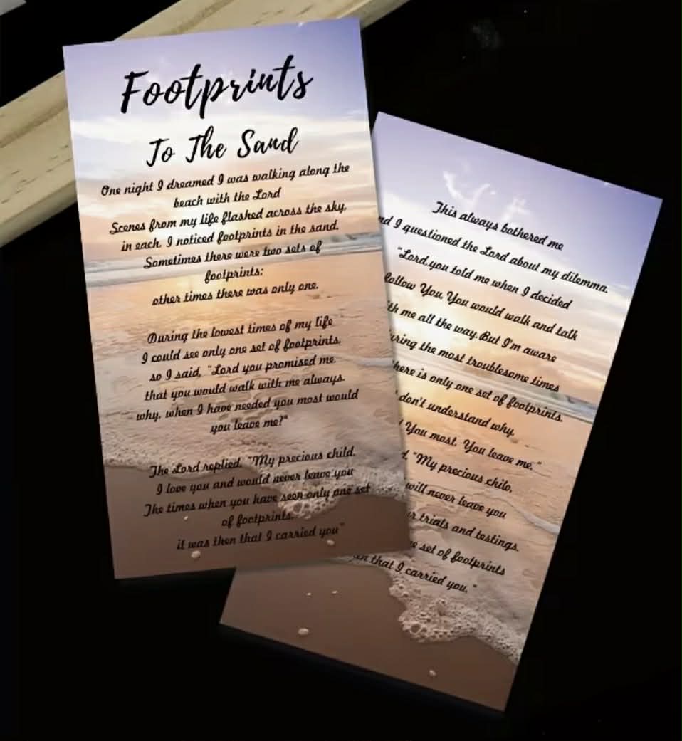 Footprints in the Sand Wallet Cards