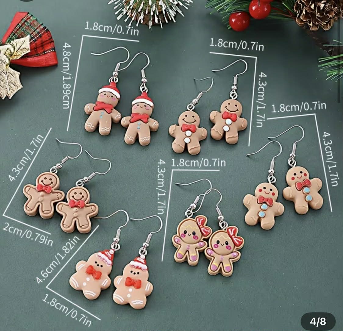 Gingerbread Man Earrings