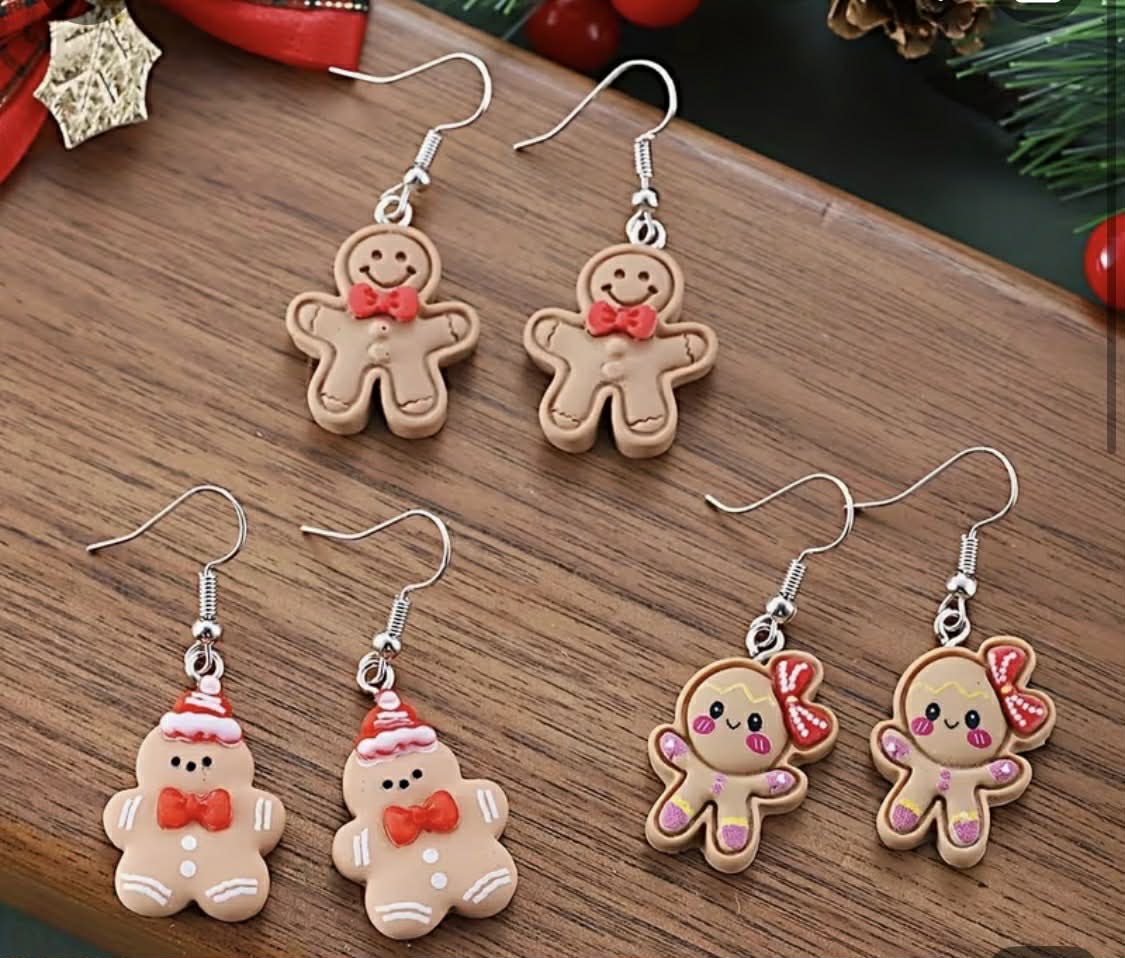 Gingerbread Man Earrings