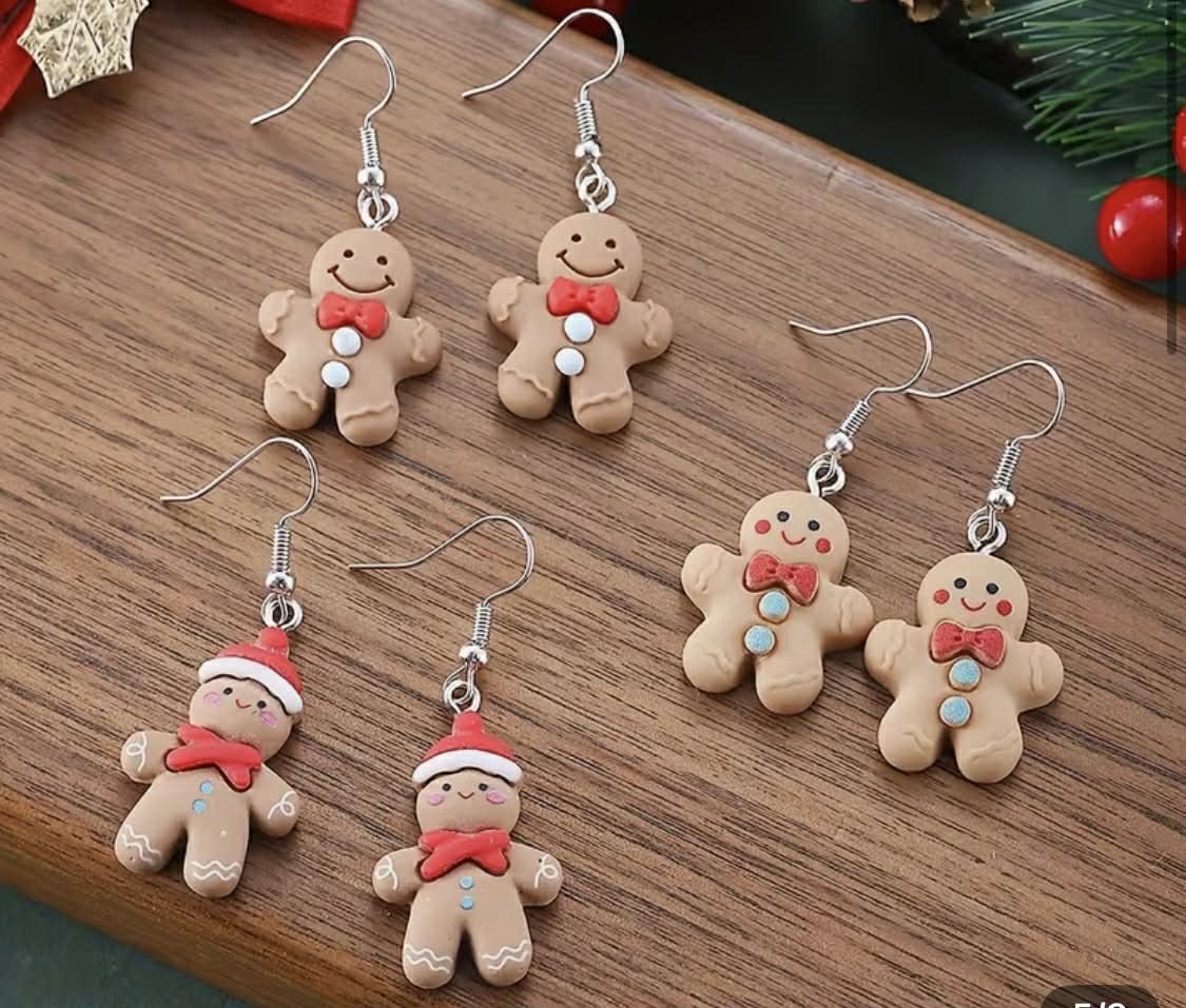 Gingerbread Man Earrings