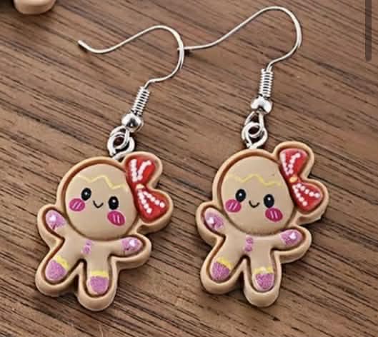 Gingerbread Man Earrings