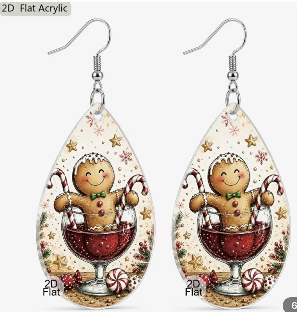 Gingerbread Man  Holiday Earrings