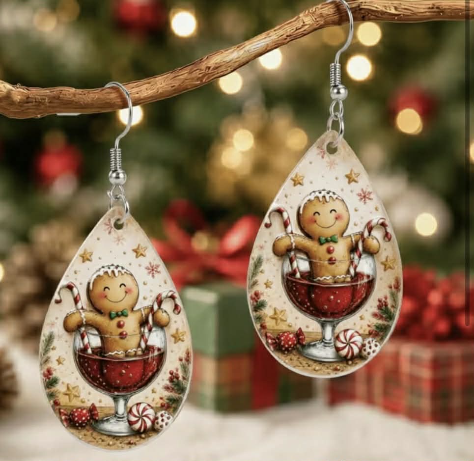 Gingerbread Man  Holiday Earrings
