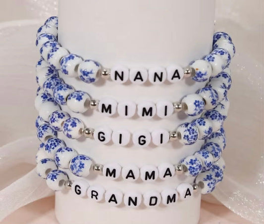 Porcelain Bead Family Bracelets