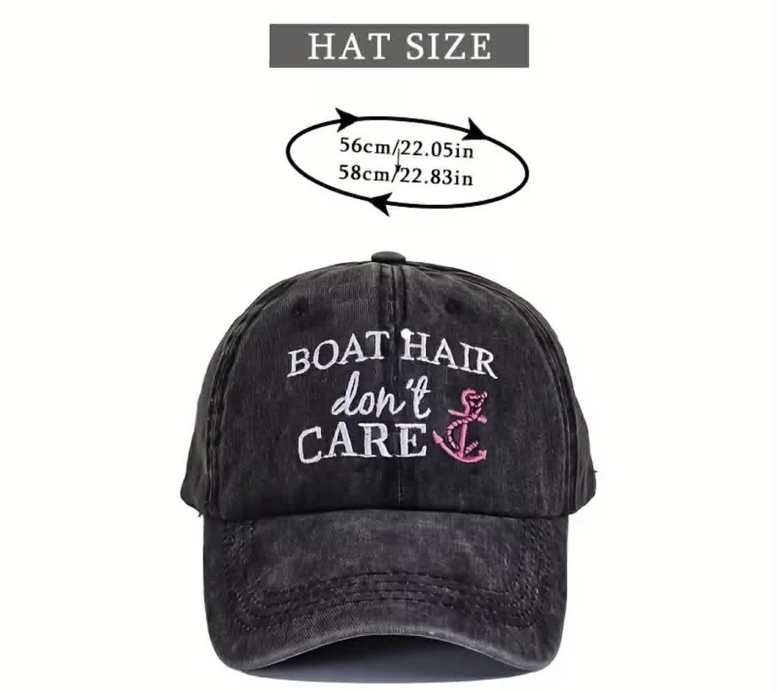 Boat Hair Embroidered Baseball Hat
