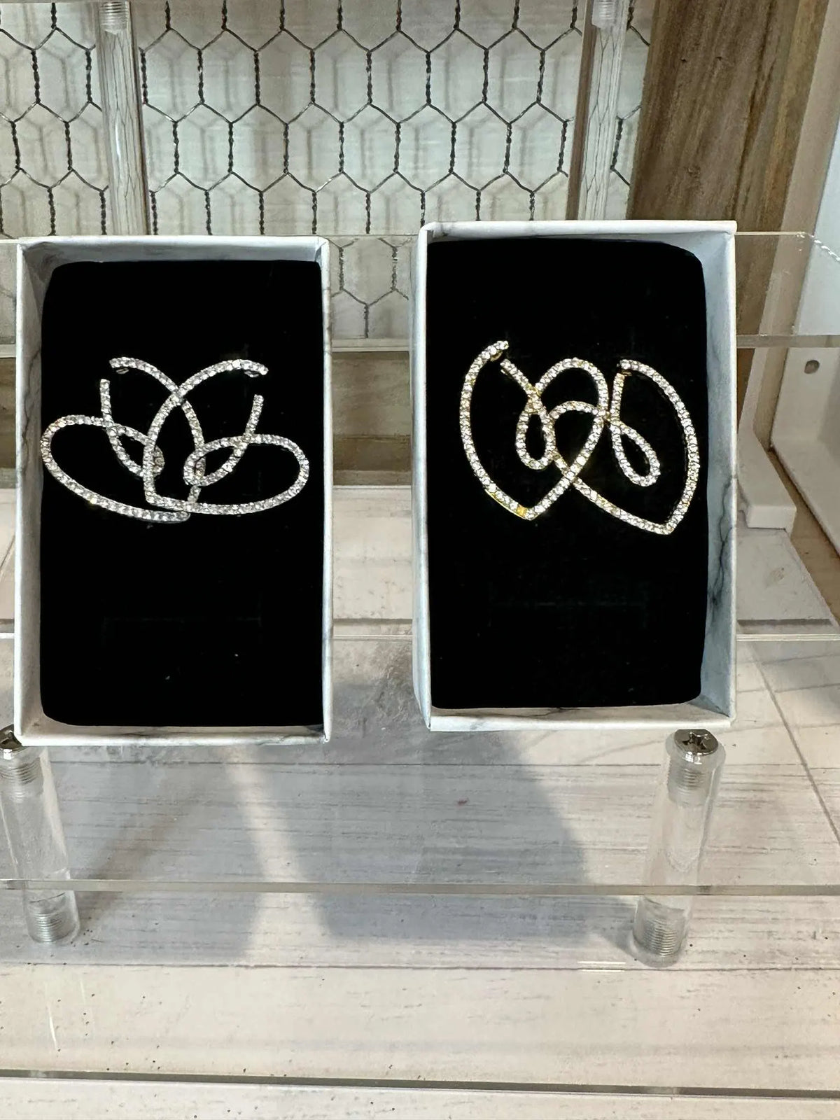 Rhinestone Heart Earrings
