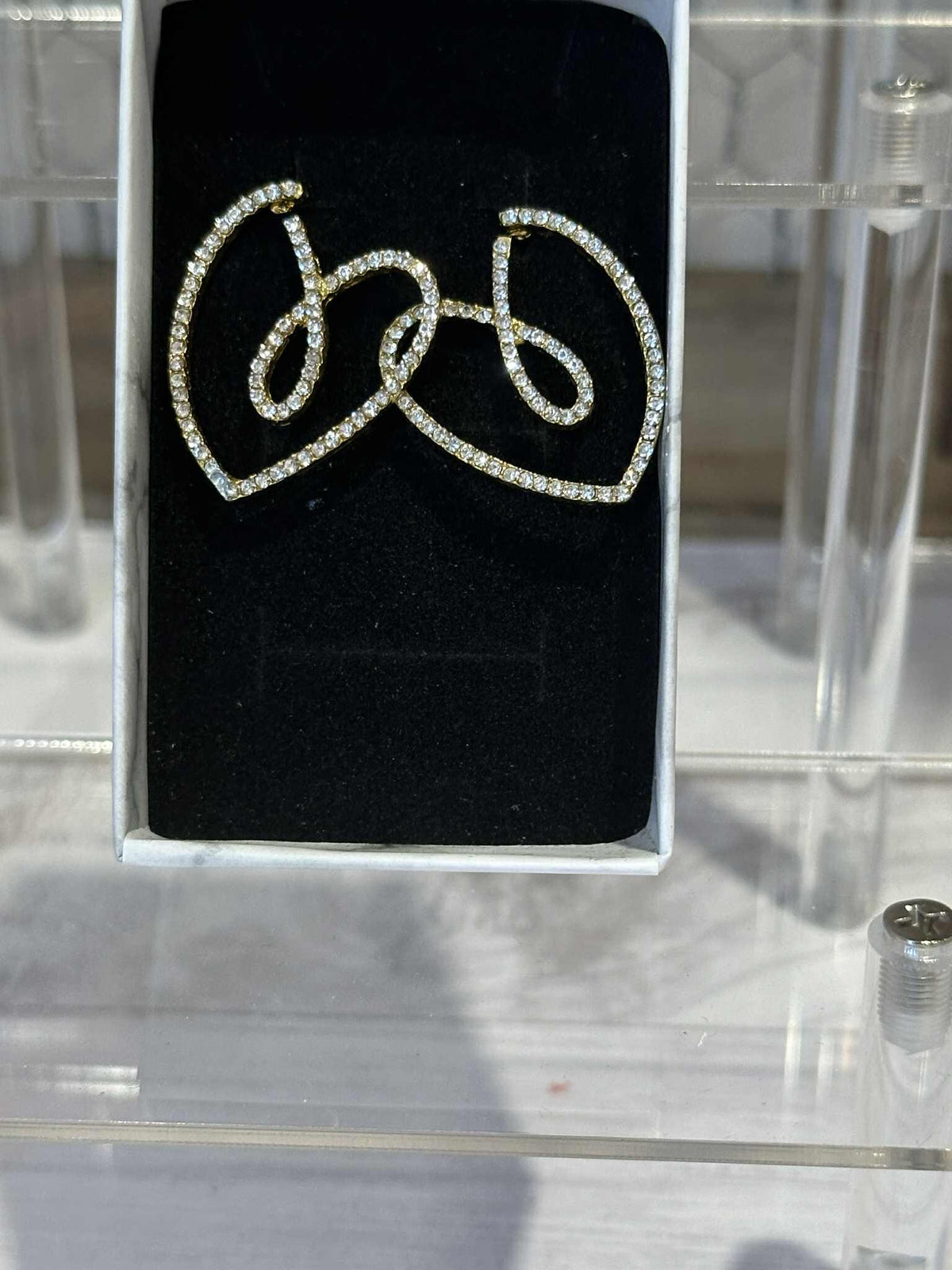 Rhinestone Heart Earrings