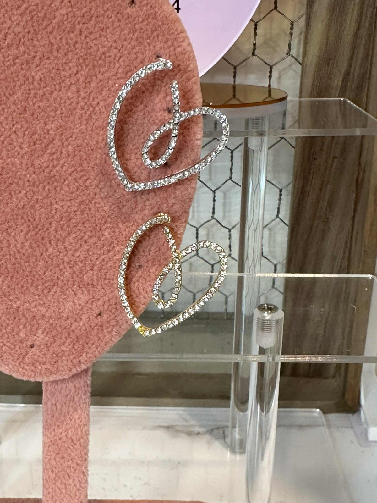 Rhinestone Heart Earrings