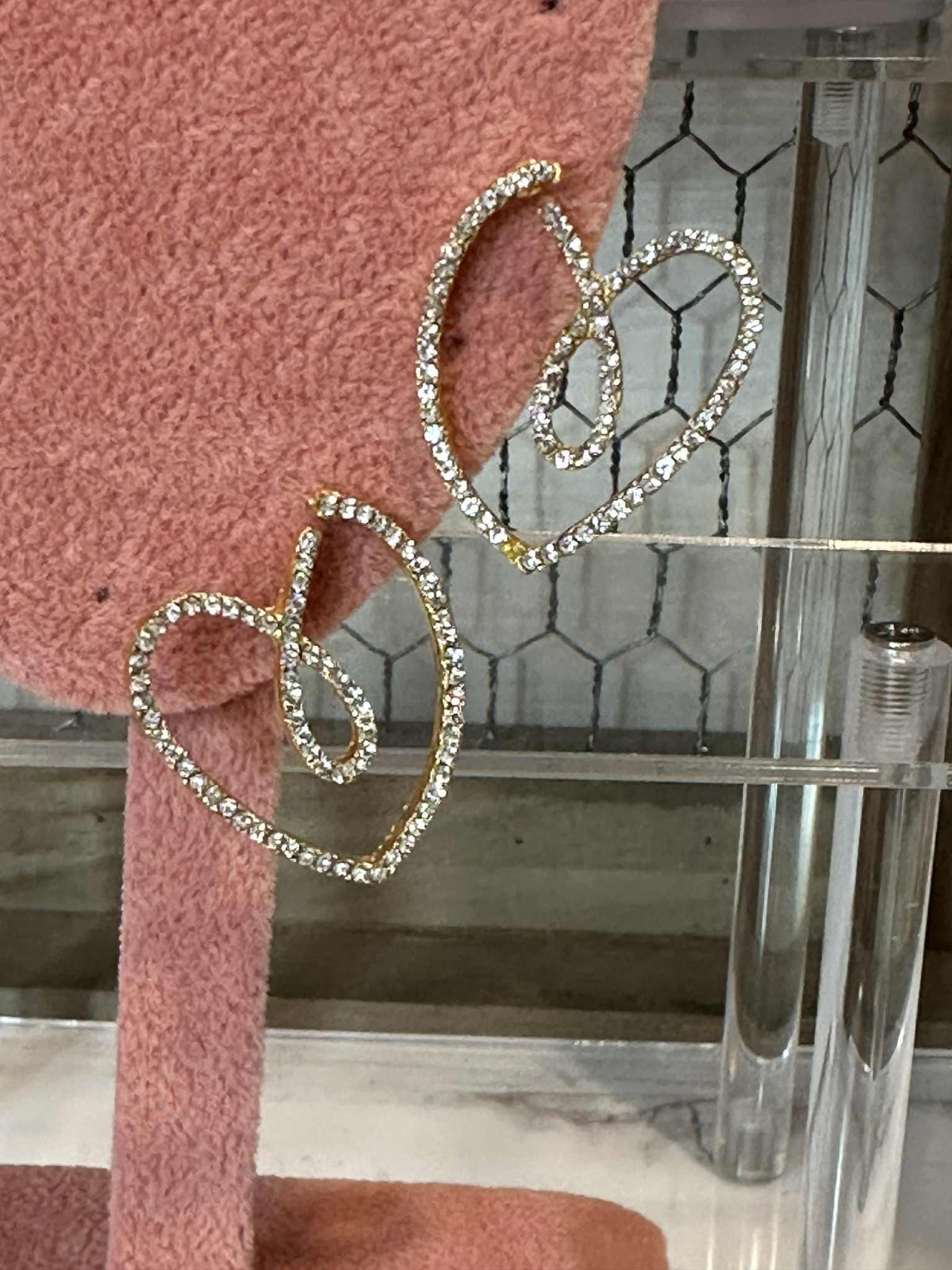 Rhinestone Heart Earrings
