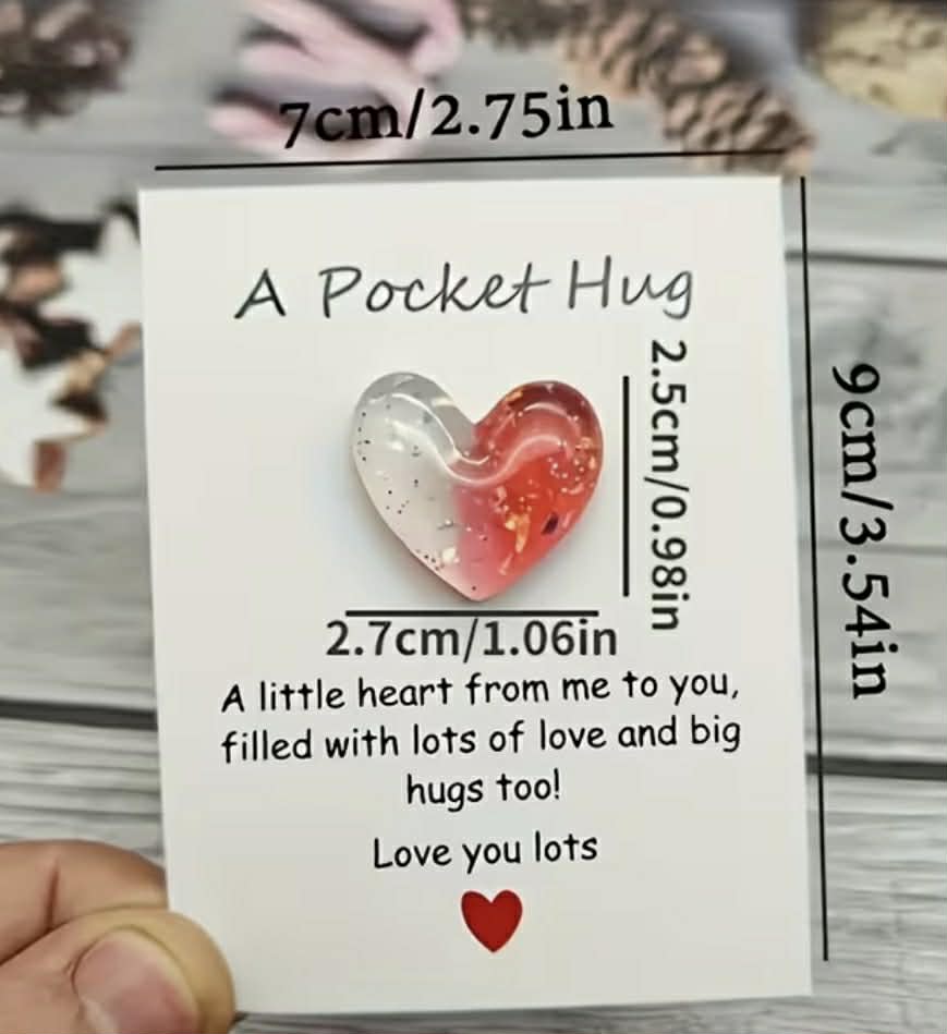 A Pocket Hug Heart Card