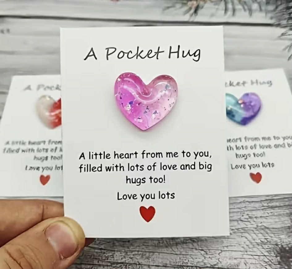 A Pocket Hug Heart Card