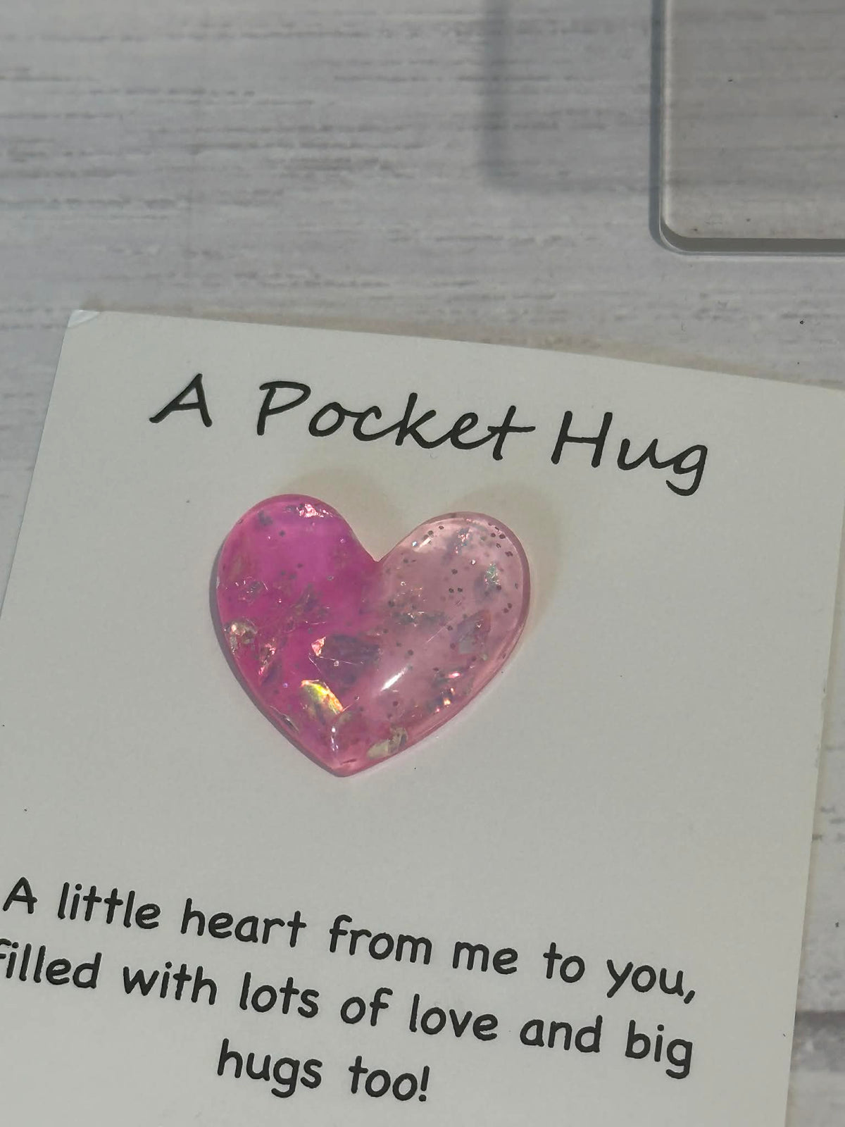A Pocket Hug Heart Card
