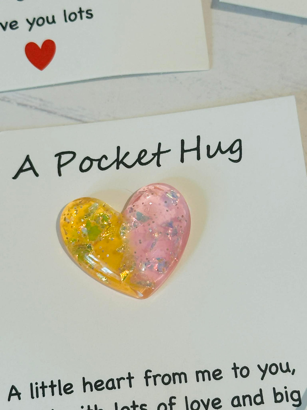 A Pocket Hug Heart Card