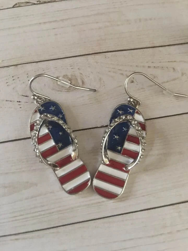 Patriotic Flip Flop Earrngs
