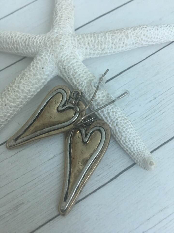 Rustic Heart Earrings