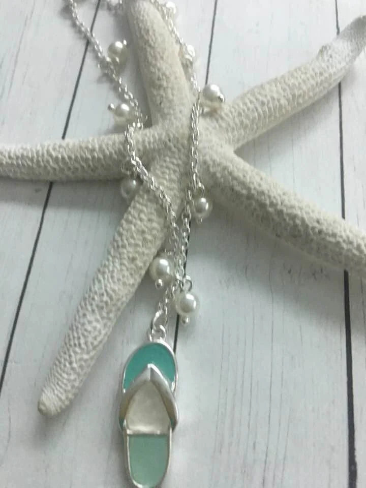 Sea Glass Flip Flop Anklet