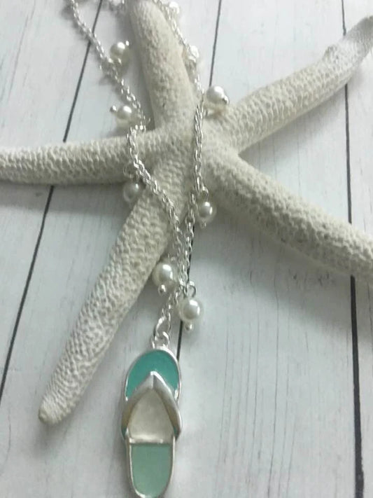Sea Glass Flip Flop Anklet