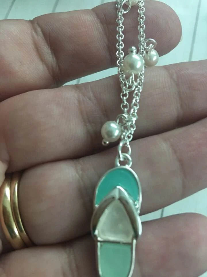Sea Glass Flip Flop Anklet