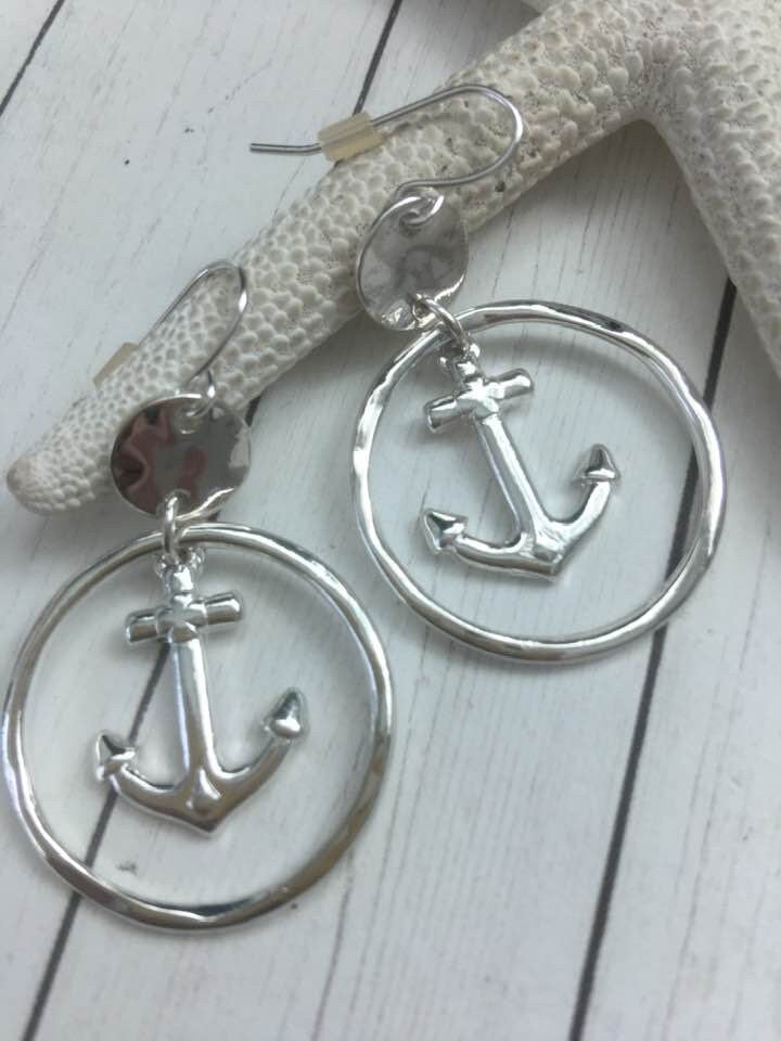 Anchor Hoop Earrings