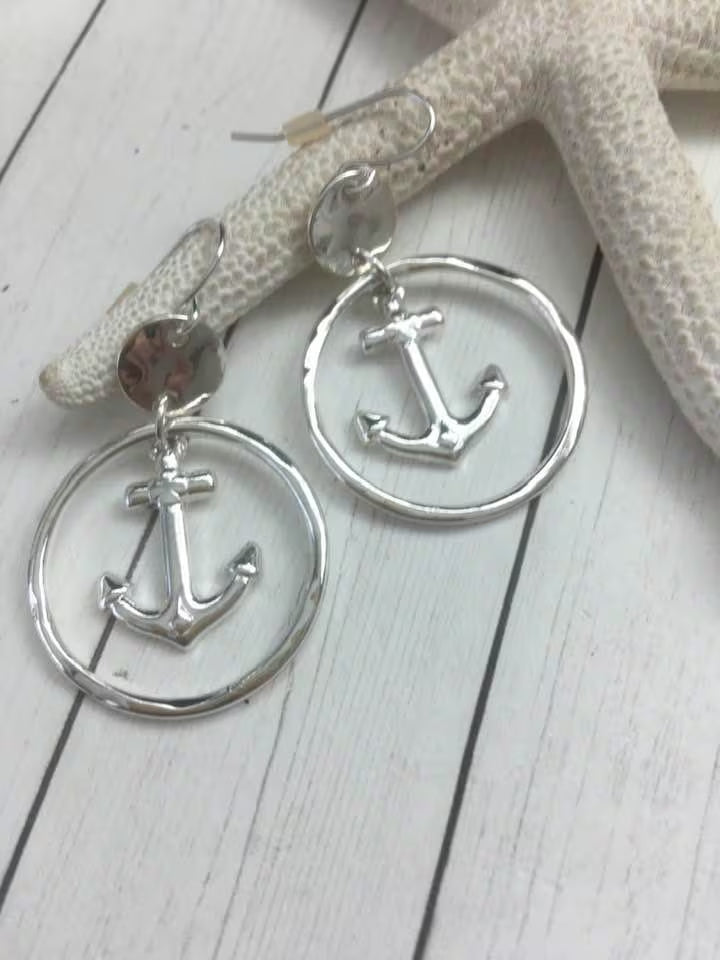 Anchor Hoop Earrings