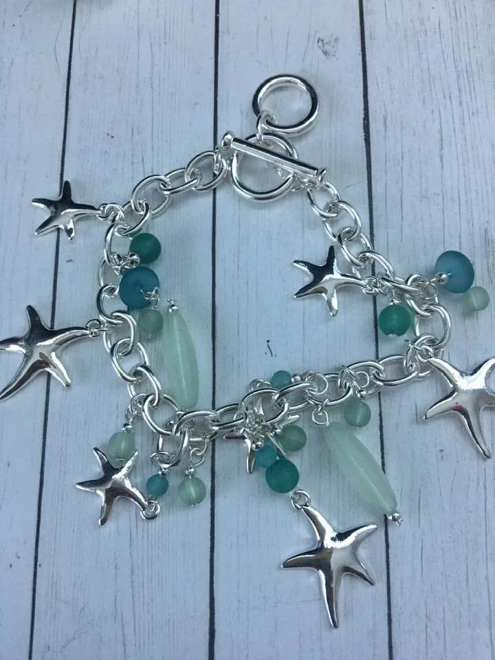 Sea Glass Starfish Bracelet