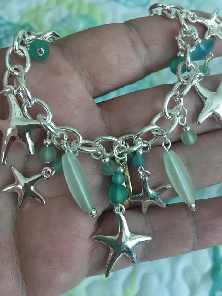 Sea Glass Starfish Bracelet