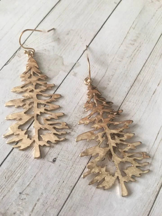 Rustic Tree Earrings