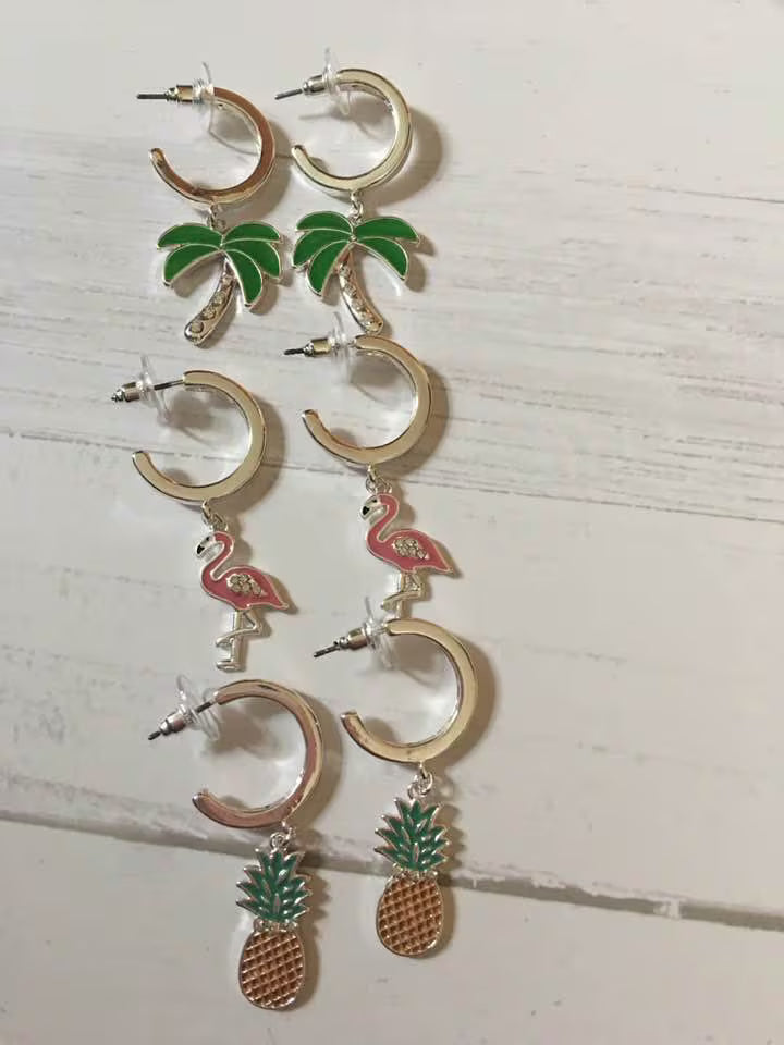 Tropical Hoop Earrings