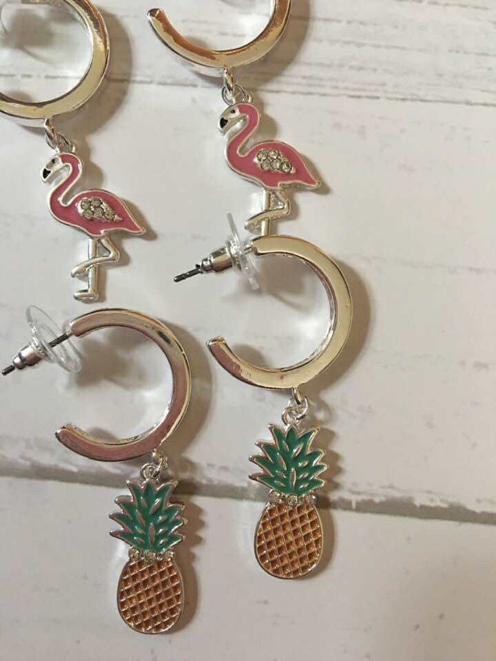 Tropical Hoop Earrings