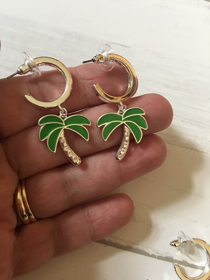Tropical Hoop Earrings