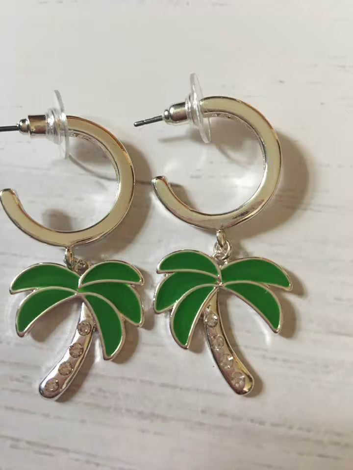 Tropical Hoop Earrings