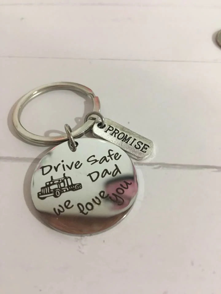 Trucker Dad Keychain