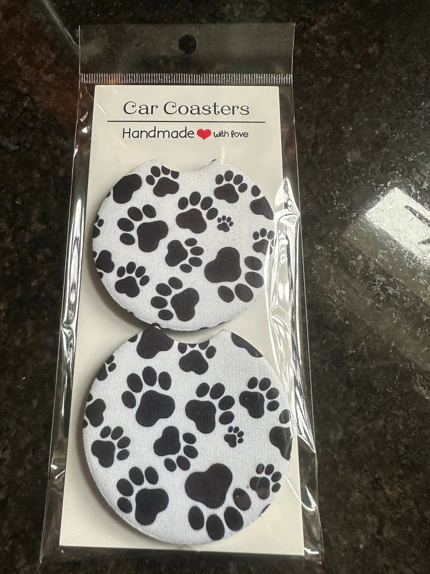 Paw Print Car Coasters