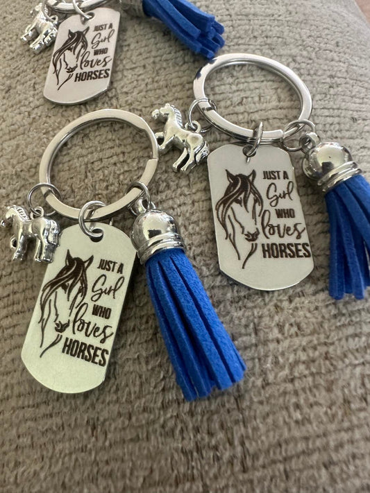 Just a Girl who Loves Horses Keychain