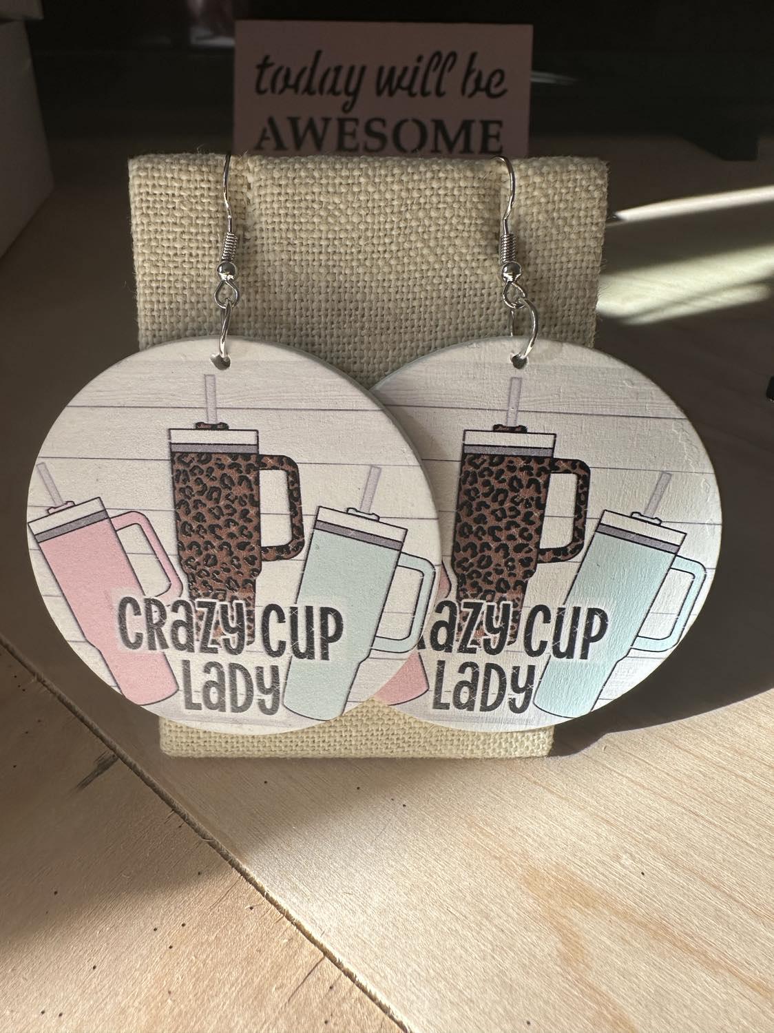 Crazy Cup Lady Earrings