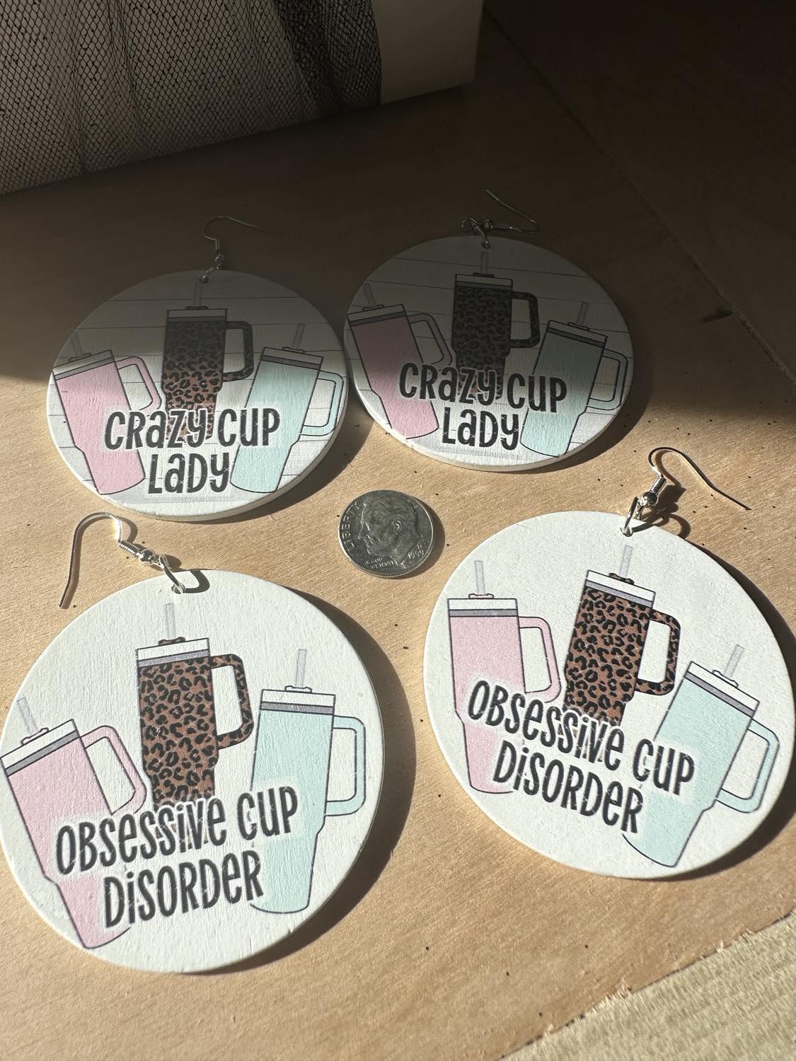 Crazy Cup Lady Earrings