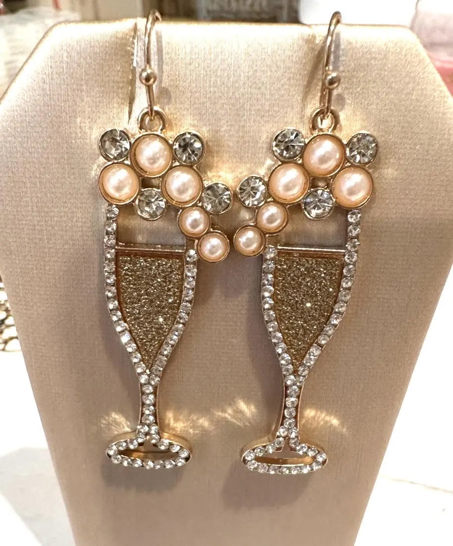 Gold Champagne Earrings