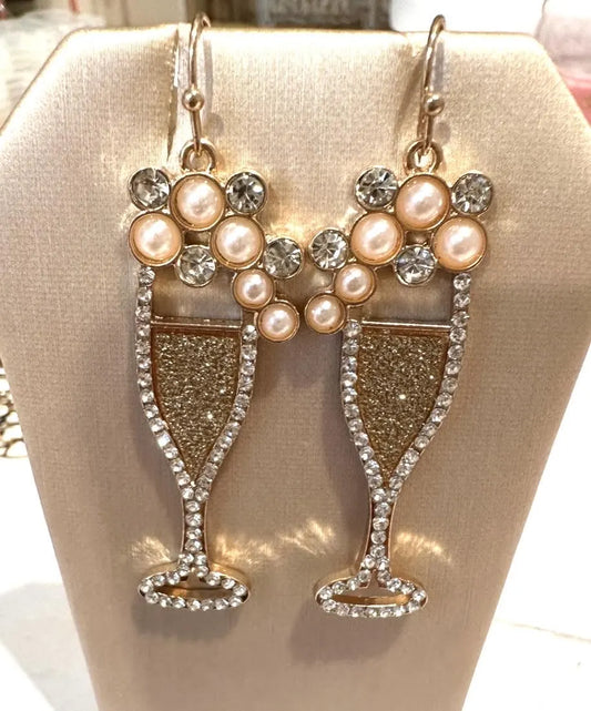 Gold Champagne Earrings