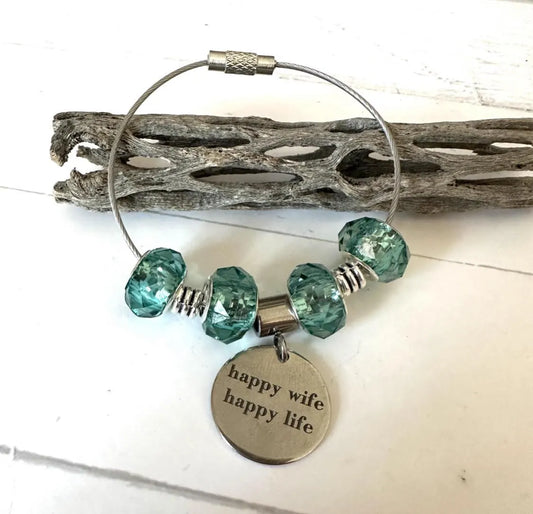 Happy Wife Happy Life Bag Tag