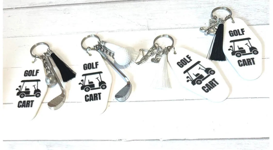 Golf Cart Motel Keychains